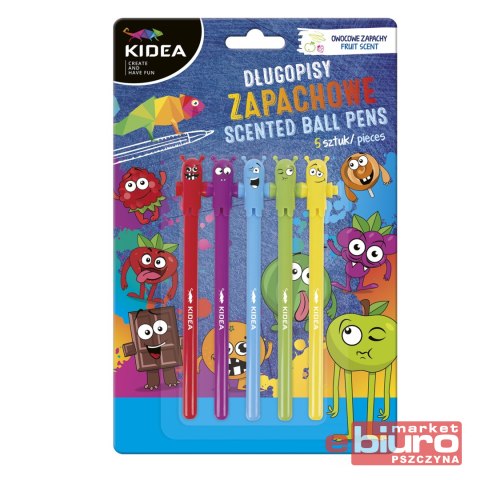 DŁUGOPISY ZAPACHOWE Z FIGURKĄ 5SZT KIDEA