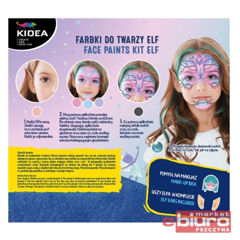 FARBY DO TWARZY ZESTAW ELF USZY 4 KOLORY KIDEA