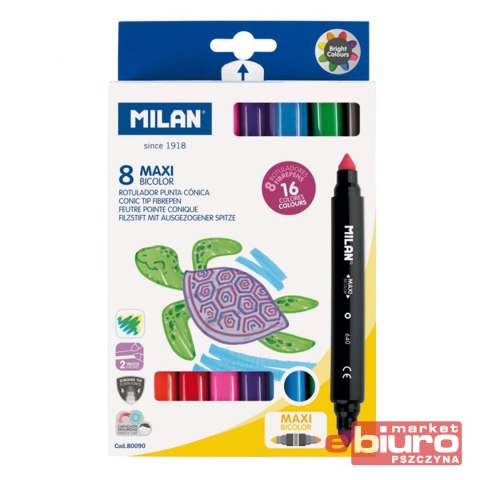 FLAMASTRY BICOLOR DWUSTRONNE 8 SZT 16K 80090 MILAN