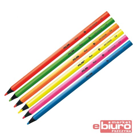 KREDKI TRÓJKĄTNE FLUO 6 KOLORÓW 0752306 MILAN