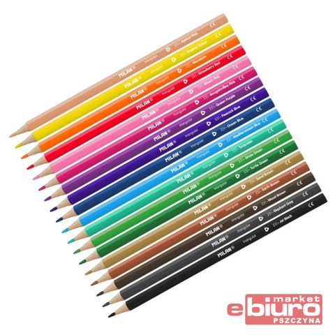 KREDKI TRÓJKĄTNE OŁÓWKOWE 18 KOLORÓW 0722318