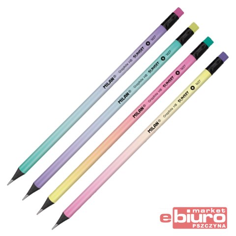 OŁÓWKI OKRĄGŁE HB Z GUMKĄ SUNSET A'24