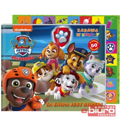 KOLOROWANKA PSI PATROL ZABAWA W KOLORY 50 NAKLEJEK