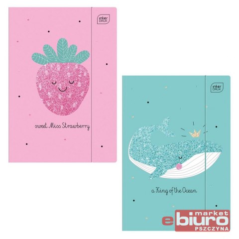 TECZKA Z GUMKĄ A4+ GLITTER INTERDRUK