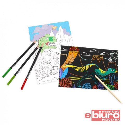WYDRAPYWANKA I KOLOROWANKA 2W1 DINOZAURY KIDEA