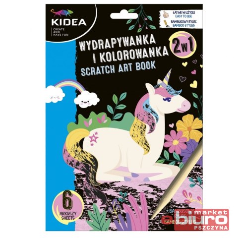 WYDRAPYWANKA I KOLOROWANKA 2W1 JEDNOROŻEC KIDEA
