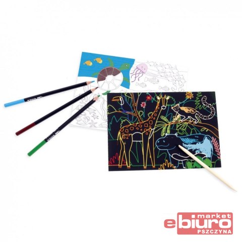 WYDRAPYWANKA I KOLOROWANKA 2W1 ZWIERZĘTA KIDEA