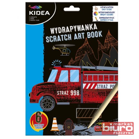 WYDRAPYWANKA POJAZDY AUTA 6 ARKUSZY + RYSIK KIDEA