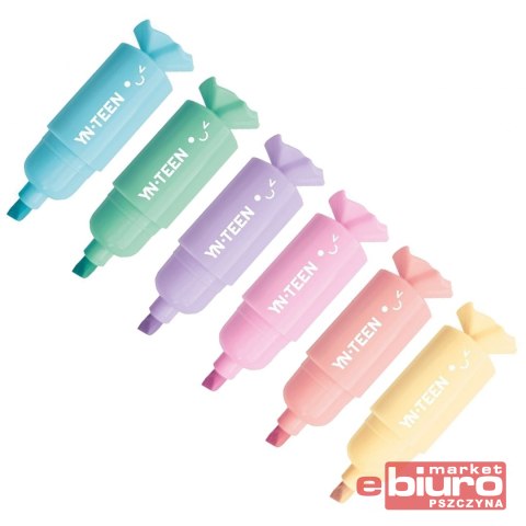 ZAKREŚLACZ 6 KOLORÓW PASTEL CANDY INTERDRUK