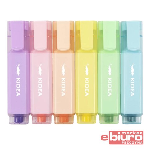 ZAKREŚLACZE PASTELOWE 6 KOL. KIDEA
