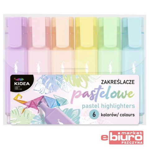ZAKREŚLACZE PASTELOWE 6 KOL. KIDEA