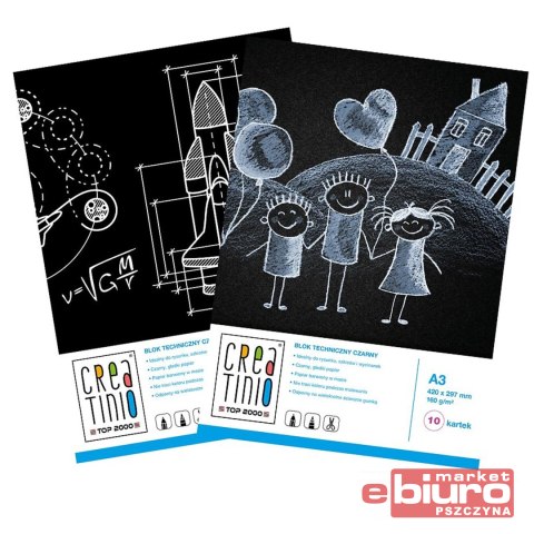 BLOK TECHNICZNY CREATINIO CZARNY A3 10K 160G