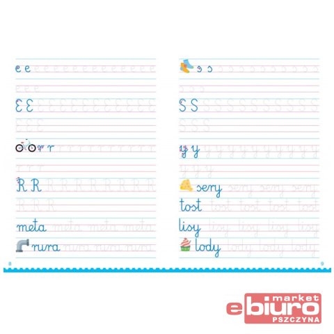 KALIGRAFIA. ĆWICZENIA W PISANIU LITER KLASA 1