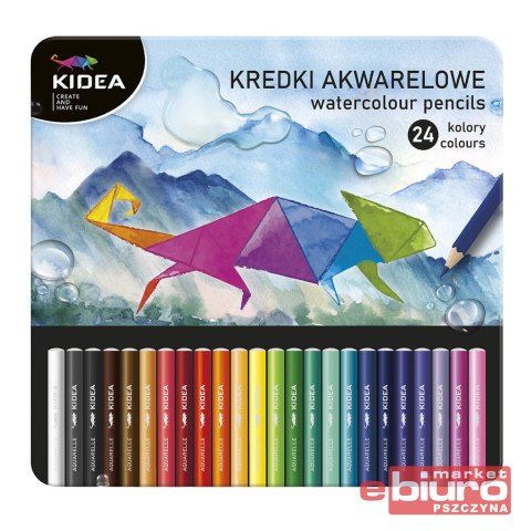 KREDKI AKWARELOWE 24 KOL. W METALOWYM PUDEŁKU
