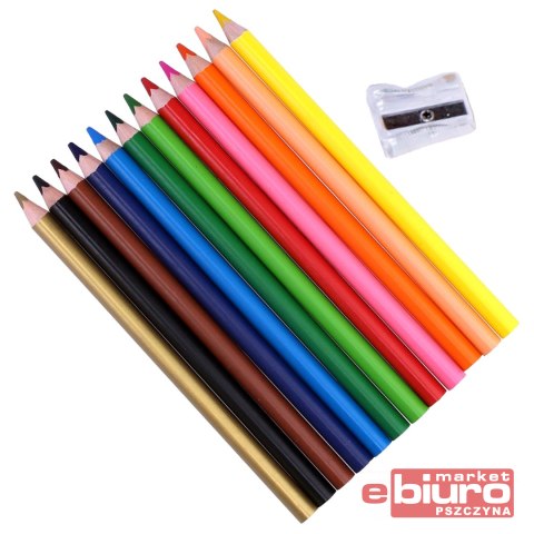 KREDKI CRICCO TRÓJKĄTNE GRUBE 12 KOLORÓW