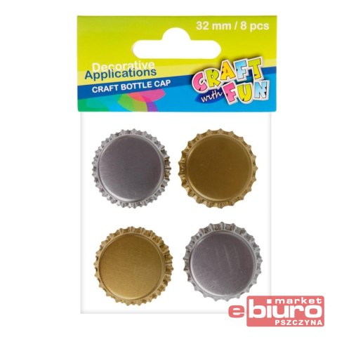 OZDOBA DEKORACYJNA KAPSLE NA BUTELKI 32MM/8SZT