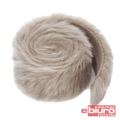 TAŚMA Z FUTREM 6CMX2M BEŻOWY DPFU-002