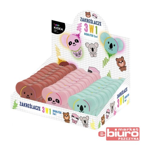 ZAKREŚLACZE Z FIGURKĄ 3W1 KIDEA D