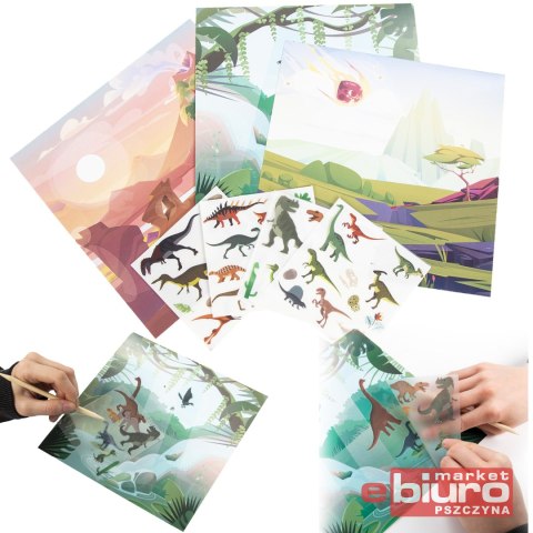 ZESTAW KREATYWNY KALKOMANIA A DINOZAURY KIDEA