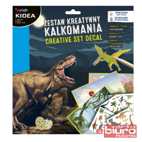 ZESTAW KREATYWNY KALKOMANIA A DINOZAURY KIDEA