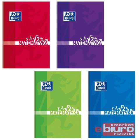 BRULION OXFORD MATEMATYKA A5 80 KARTEK 90G KRATKA