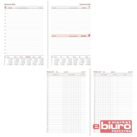 KALENDARZ NAUCZYCIELA A5 DZIENNY NEBRASKA SREBRNY