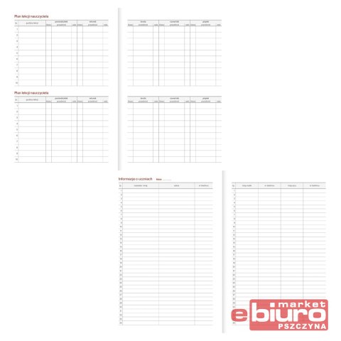 KALENDARZ NAUCZYCIELA A5 PCV BEZBARWNY MOTYLE