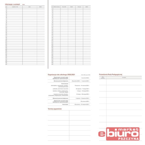 KALENDARZ NAUCZ. A5 TYGOD. NEBRASKA Z GUMKĄ SREBRN