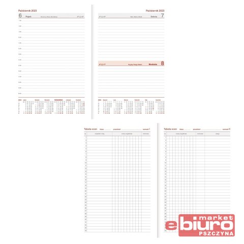 KALENDARZ NAUCZYCIELA A5 TYGOD KRAFT Z GUM CZERWON