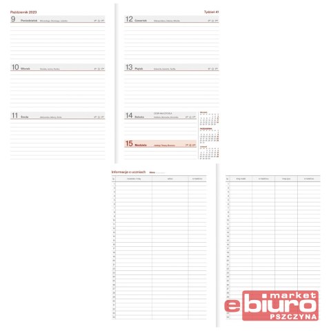 KALENDARZ NAUCZYCIELA A5 TYGOD. VIVELLA SELEDYN