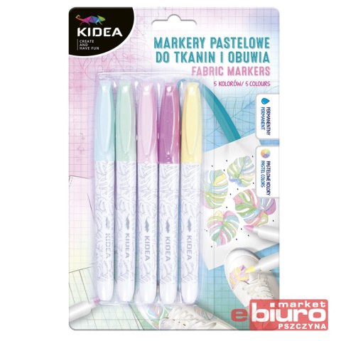 MARKERY PASTELOWE DO OBUWIA I TKANIN 5 KOL KIDEA