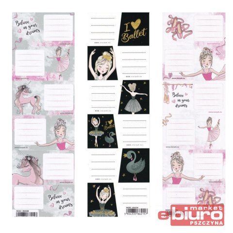 NAKLEJKI NA ZESZYT BALERINA 494336 STK A'25