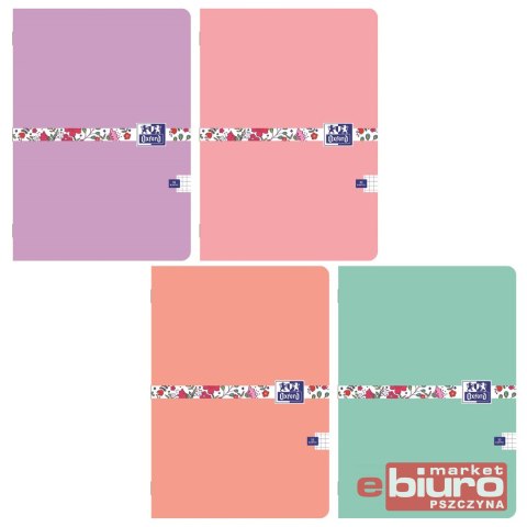 ZESZYT OXFORD FLORAL A5 32 KARTKI 90G KRATKA