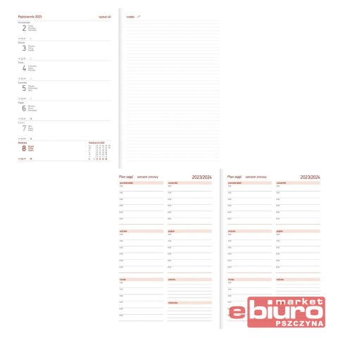 KALENDARZ AKADEMICKI A5 TYG PIKO SZARY