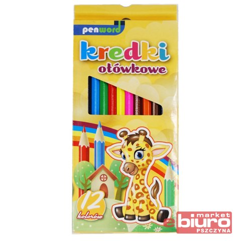 KREDKI OŁÓWKOWE 12 KOLORÓW SZEŚCIOKATNE 2721A