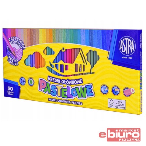 KREDKI PASTELOWE OKRĄGŁE ASTRA 50 KOL