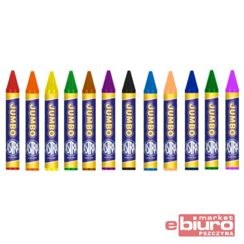 KREDKI ŚWIECOWE 12 KOLORÓW JUMBO ASTRA