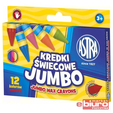 KREDKI ŚWIECOWE 12 KOLORÓW JUMBO ASTRA