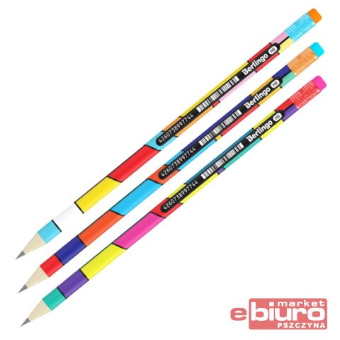 OŁÓWEK Z GUMKĄ HB COLOR BLOCK BERLINGO