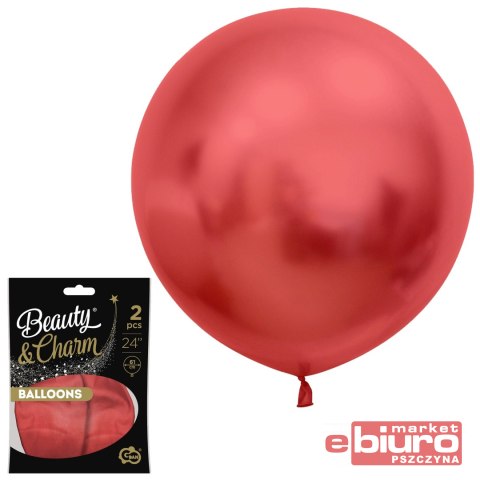 BALONY BEAUTY&CHARM PLATYNOWE J.CZERWONE 24" 2SZT