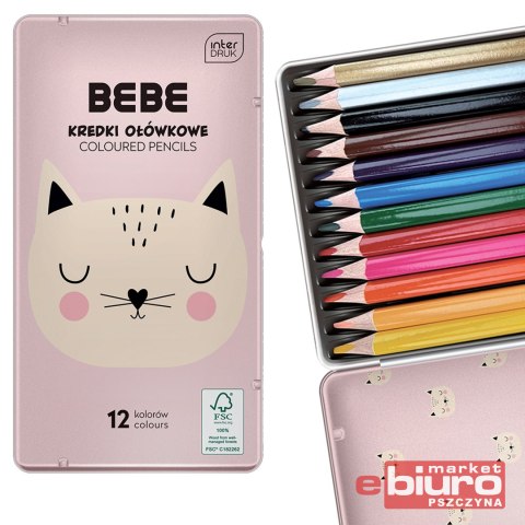 KREDKI OŁÓWKOWE MET 12KOL BB GIRL INTERDRUK