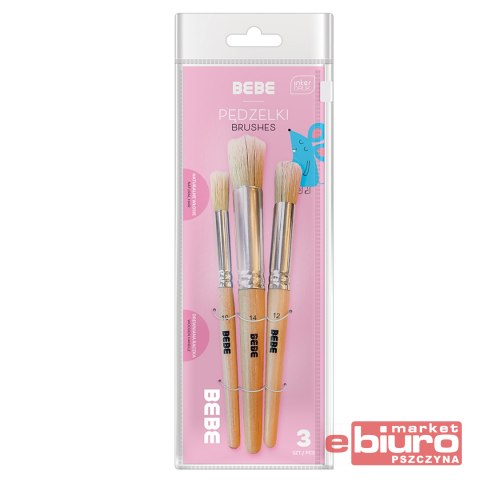 PĘDZELKI DREWNIANE 3SZT BB KIDS INTERDRUK