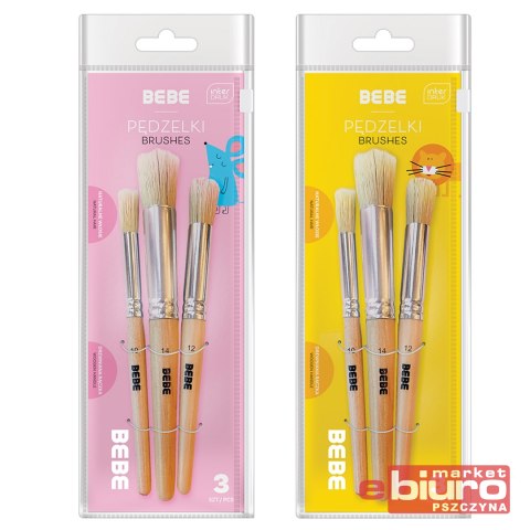 PĘDZELKI DREWNIANE 3SZT BB KIDS INTERDRUK
