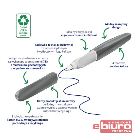 PIÓRO WIECZNE TWIST ECO P457 M GREY PELIKAN