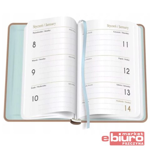 KALENDARZ KSIĄŻKOWY A6 192 MAT+UV BLUE INTERDRUK