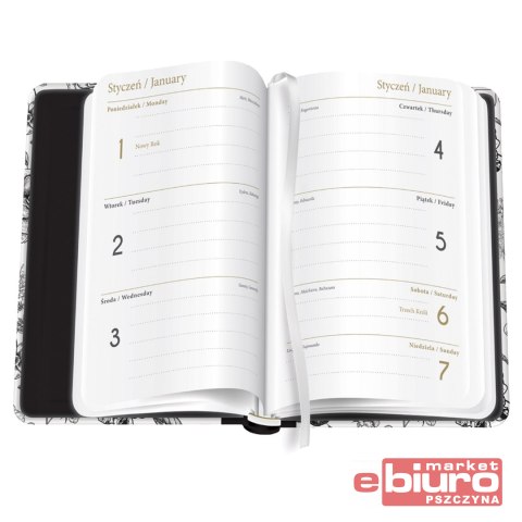 KALENDARZ KSIĄŻKOWY B6 192 MAT+UV BLACK INTERDRUK