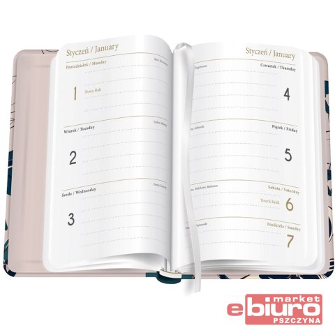 KALENDARZ KSIĄŻKOWY B6 192 MAT+UV FLOWER INTERDRU