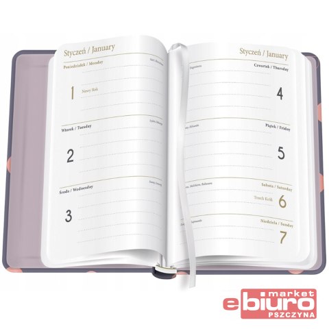 KALENDARZ KSIĄŻKOWY B6 192 MET PINK DOT INTERDRUK