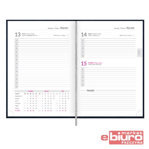 KALENDARZ TOP STANDARD A5 DTP CZARNY HAMELIN