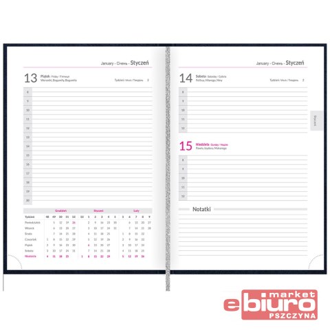 KALENDARZ TOP STANDARD A5 DTP GRANAT HAMELIN